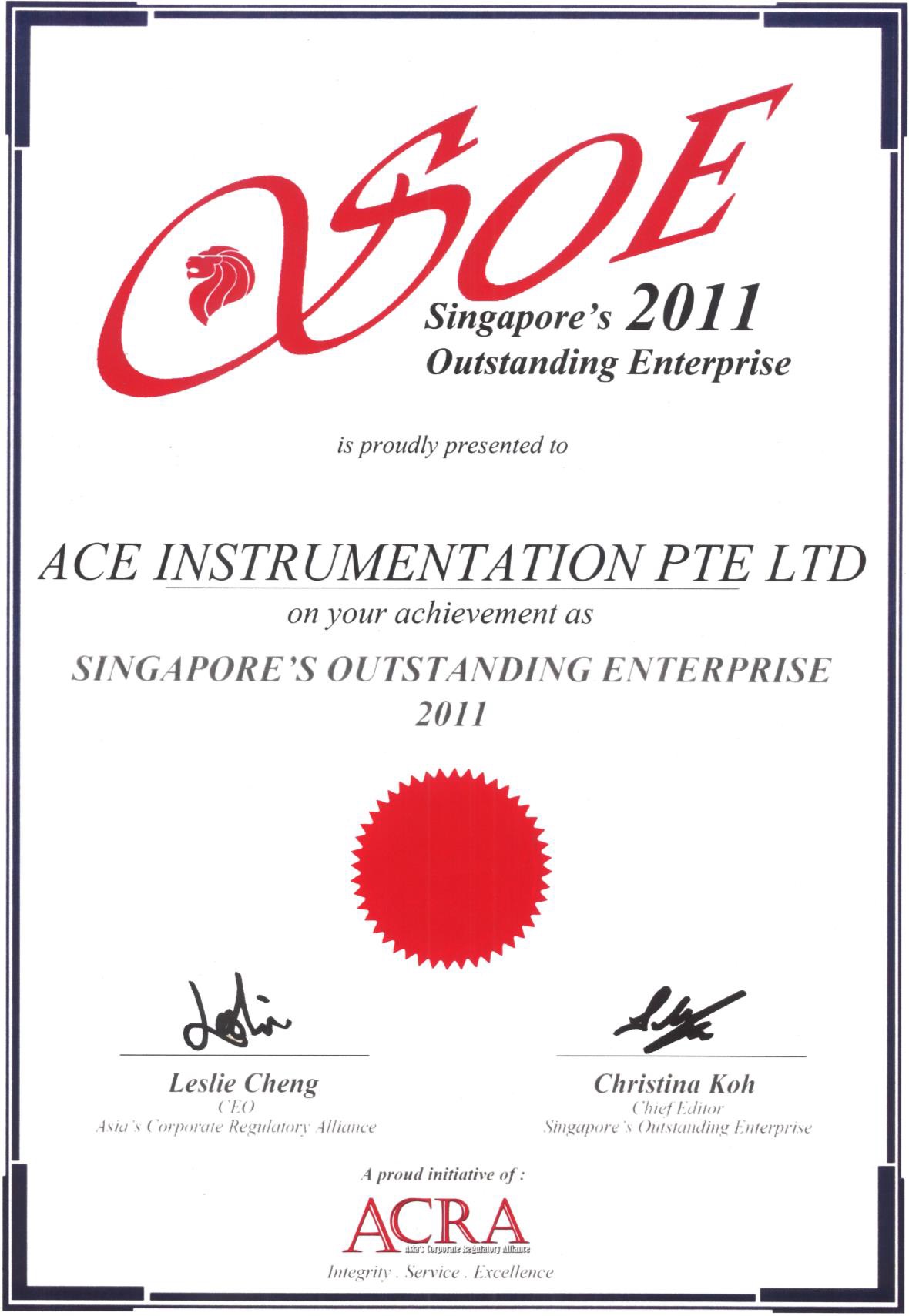 Singapore Outstanding Enterprise Award